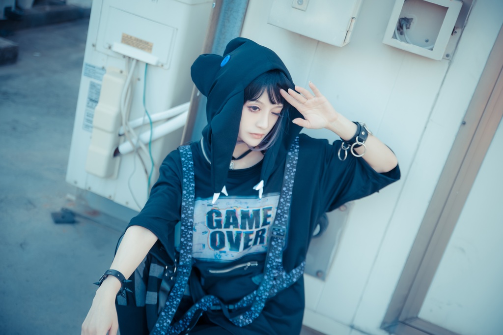 Jillpunkてぃらtiraコラボ第2弾 王道RPG大冒険 ドット絵 ゲーム機モチーフ ハーネス装着帯 フード取り外し2WAY 熊耳 半袖 ゆったりパーカー メンズ レディー 可愛い おしゃれ 男女兼用ファッション秋葉系萌え二次コン