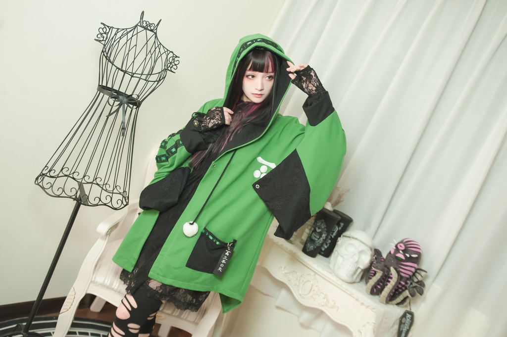 Jillpunk和風モード戦国武将物語 西国の智将 毛利元就 家紋刺繡 花レースキモノスリーブ ウィッチフード ポンポン付き現代羽織 ウィザード 和装ジャケットブレザー オリジナル メンズ レディー V系カッコいい おしゃれ男女兼用ファッション秋葉系