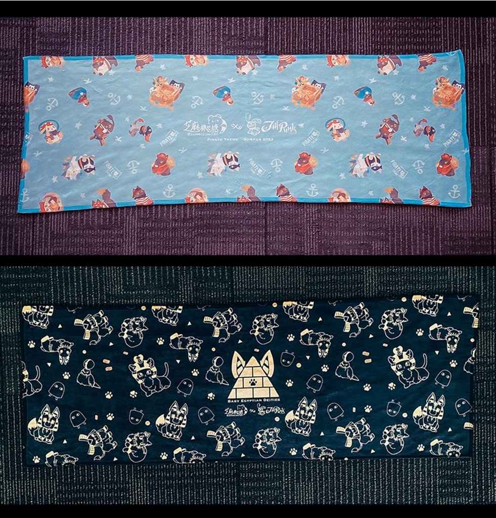 Jillpunk芝麻コラボアニメ 可愛い お宅 ニ次コン エジプト神話ベビー東方神獸 マスコットプリント スポーツ ユニセックス 速乾 セームタオル スポーツタオル 35X100CM オリジナル メンズ レディーズ 男女兼用 ファッション 可愛い