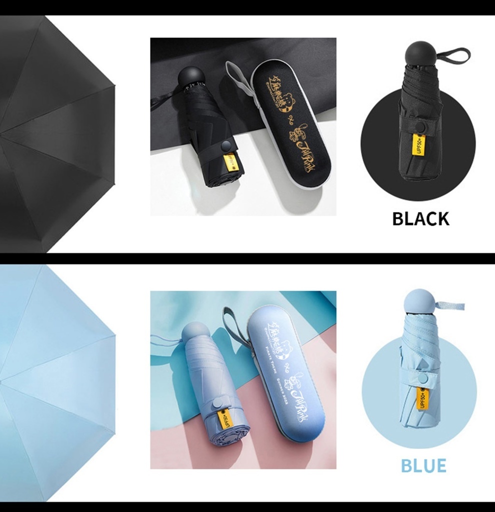 Jillpunk芝麻コラボアニメ お宅 ニ次コン エジプト神話ベビー東方神獸 マスコットプリント 晴雨兼用 遮光 遮熱 日傘 uvカット 折りたたみ傘 収納ポーチ付き 携帯便利 オリジナル メンズ レディーズ 男女兼用 ファッション 可愛い