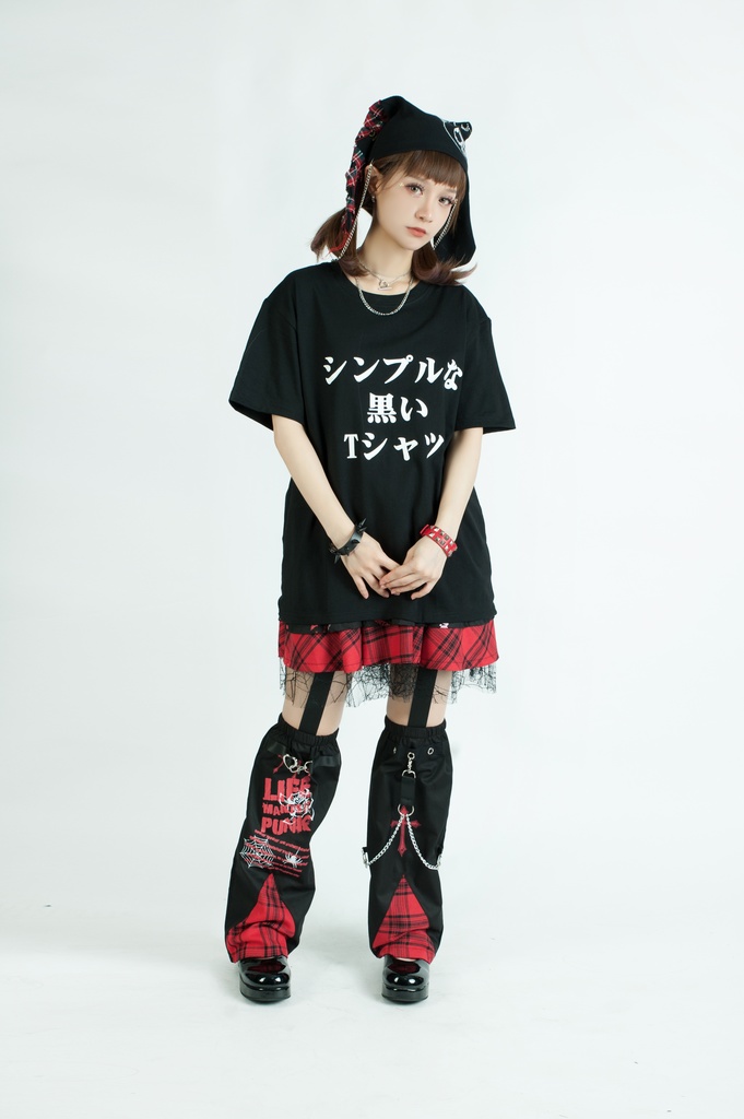 Jillpunkお宅 二次コン シンプルなTシャツ 仮名プリント ゆったり半袖Tシャツ* カットソー オリジナルスタイル 秋葉系 メンズ レディーズ おしゃれ ユニセックス 男女兼用 ファッション カッコいい
