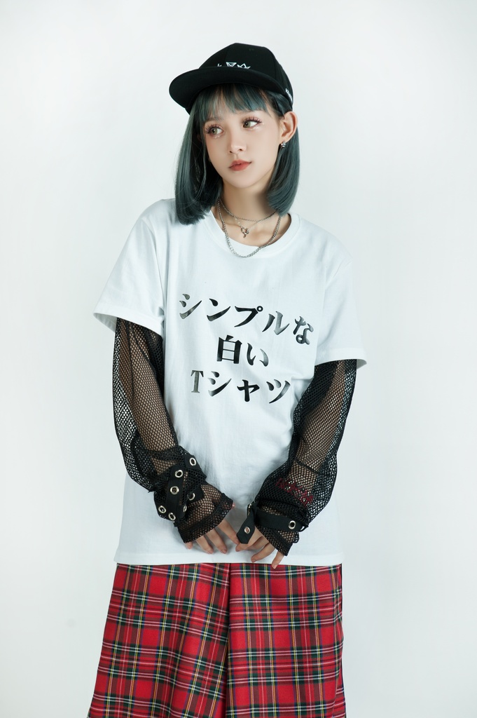 Jillpunkお宅 二次コン シンプルなTシャツ 仮名プリント ゆったり半袖Tシャツ* カットソー オリジナルスタイル 秋葉系 メンズ レディーズ おしゃれ ユニセックス 男女兼用 ファッション カッコいい
