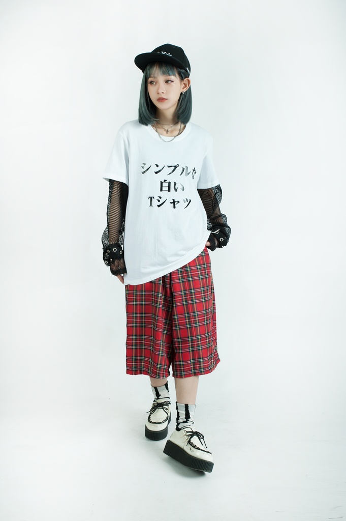 Jillpunkお宅 二次コン シンプルなTシャツ 仮名プリント ゆったり半袖Tシャツ* カットソー オリジナルスタイル 秋葉系 メンズ レディーズ おしゃれ ユニセックス 男女兼用 ファッション カッコいい