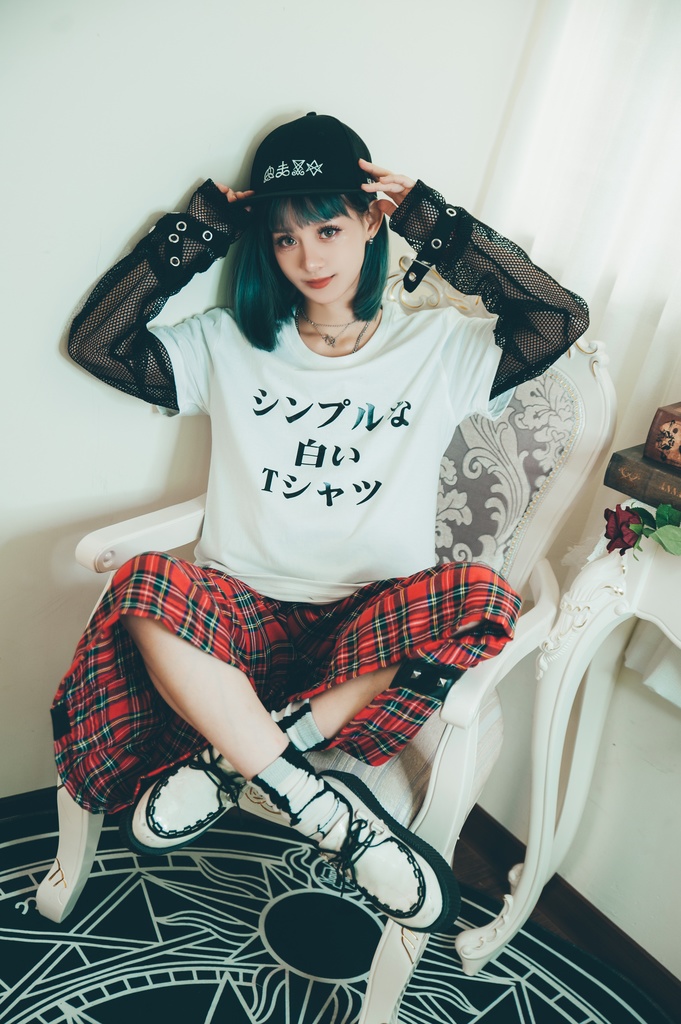 Jillpunkお宅 二次コン シンプルなTシャツ 仮名プリント ゆったり半袖Tシャツ* カットソー オリジナルスタイル 秋葉系 メンズ レディーズ おしゃれ ユニセックス 男女兼用 ファッション カッコいい