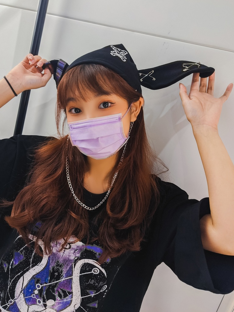 Jillpunk地雷系病みカワ パンクロック ミイラうさぎ タータン包帯 スカル刺繡 兎耳 安全ピン 鎖チェーン付き ニット ビーニー帽子 オリジナル 可愛い おしゃれ ファッション秋葉系萌え