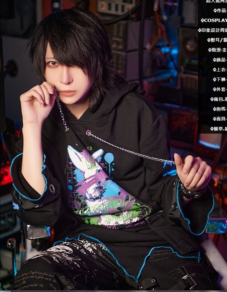 Jillpunk病みカワ Y2K ハロウィン インプパーティー 3Dツノ付き アシンメトリー変形の裾 穴開き クラッシュ 長袖 ゆったりパーカー オリジナルメンズ レディーズ カジュアル おしゃれ男女兼用 可愛い