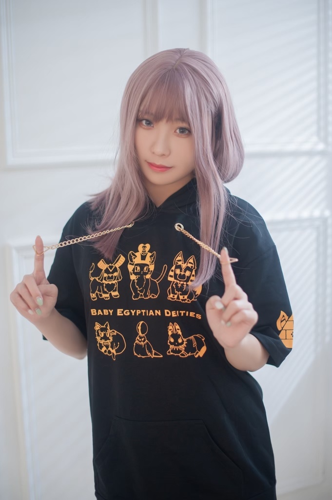 Jillpunk芝麻コラボアニメ 可愛い お宅 ニ次コン エジプト神話ベビー家族チーム 鎖チェーン ゆったり 兎耳 半袖 パーカー オリジナル メンズ レディーズ おしゃれ 男女兼用 ファッション 秋葉系 可愛い 猫系