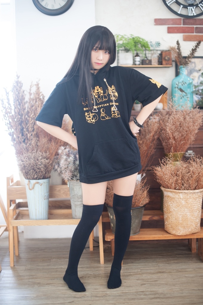 Jillpunk芝麻コラボアニメ 可愛い お宅 ニ次コン エジプト神話ベビー家族チーム 鎖チェーン ゆったり 兎耳 半袖 パーカー オリジナル メンズ レディーズ おしゃれ 男女兼用 ファッション 秋葉系 可愛い 猫系