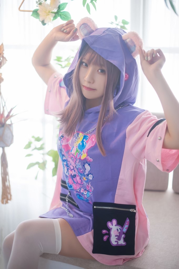 Jillpunk 地雷系 病みかわ 台湾刺青師喃喃コラボ 悪魔の恋人 反対色 熊耳 ゆったり 鎖チェーン付き 半袖 パーカーオリジナル 可愛い おしゃれ ファッション秋葉系萌え ロリータ