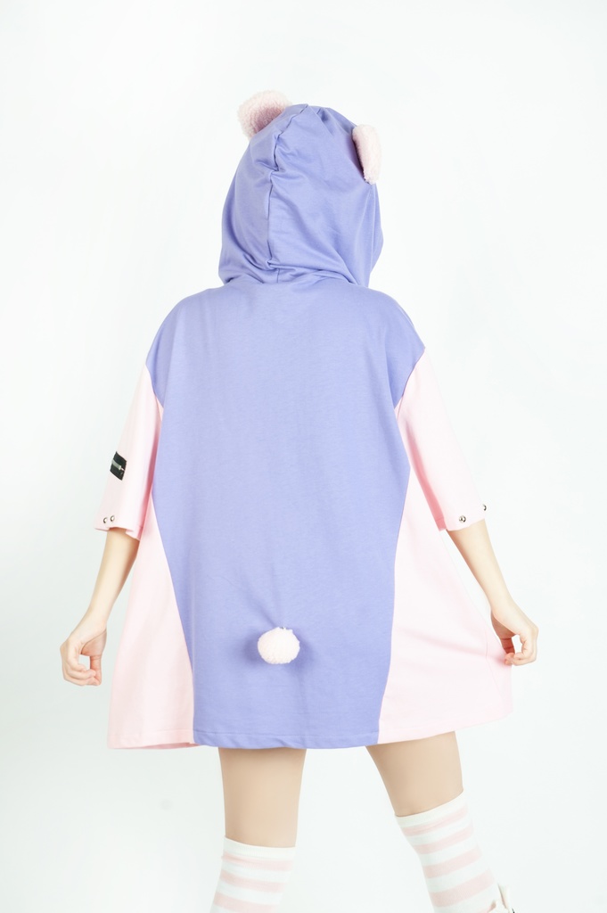 Jillpunk 地雷系 病みかわ 台湾刺青師喃喃コラボ 悪魔の恋人 反対色 熊耳 ゆったり 鎖チェーン付き 半袖 パーカーオリジナル 可愛い おしゃれ ファッション秋葉系萌え ロリータ