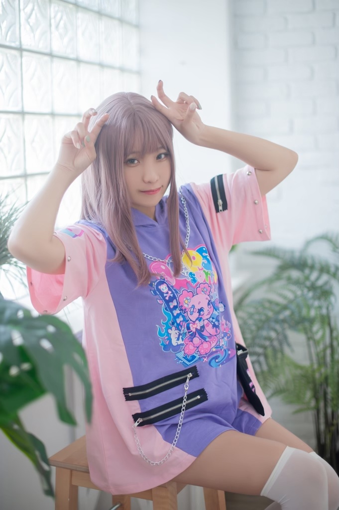 Jillpunk 地雷系 病みかわ 台湾刺青師喃喃コラボ 悪魔の恋人 反対色 熊耳 ゆったり 鎖チェーン付き 半袖 パーカーオリジナル 可愛い おしゃれ ファッション秋葉系萌え ロリータ