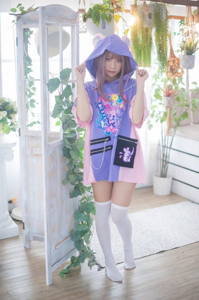 Jillpunk 地雷系 病みかわ 台湾刺青師喃喃コラボ 悪魔の恋人 反対色 熊耳 ゆったり 鎖チェーン付き 半袖 パーカーオリジナル 可愛い おしゃれ ファッション秋葉系萌え ロリータ