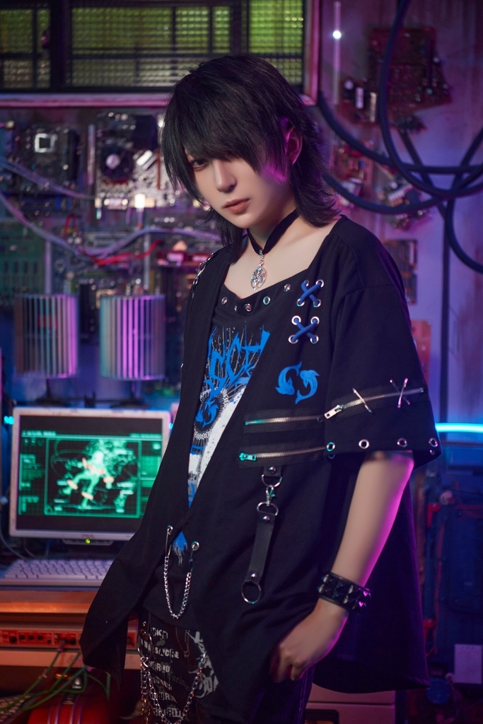 Jillpunkパンクロック エモい 宿命の絆 魚座 重ね着 レースアップ 鎖チェーン 安全ピン付き ゆったり 半袖Tシャツカットソー オリジナル カッコいいメンズ レディー V系 おしゃれ大きいサイズ男女兼用ファッション