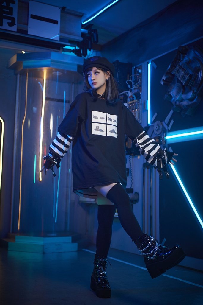 Jillpunk芝麻コラボアニメ 可愛い お宅 ニ次コン エジプト神話ベビー家族チーム マスコットモチーフプリント Oversizeオーバーサイズ 半袖 Tシャツ オリジナル メンズ レディーズ おしゃれ 男女兼用 ファッション 秋葉系