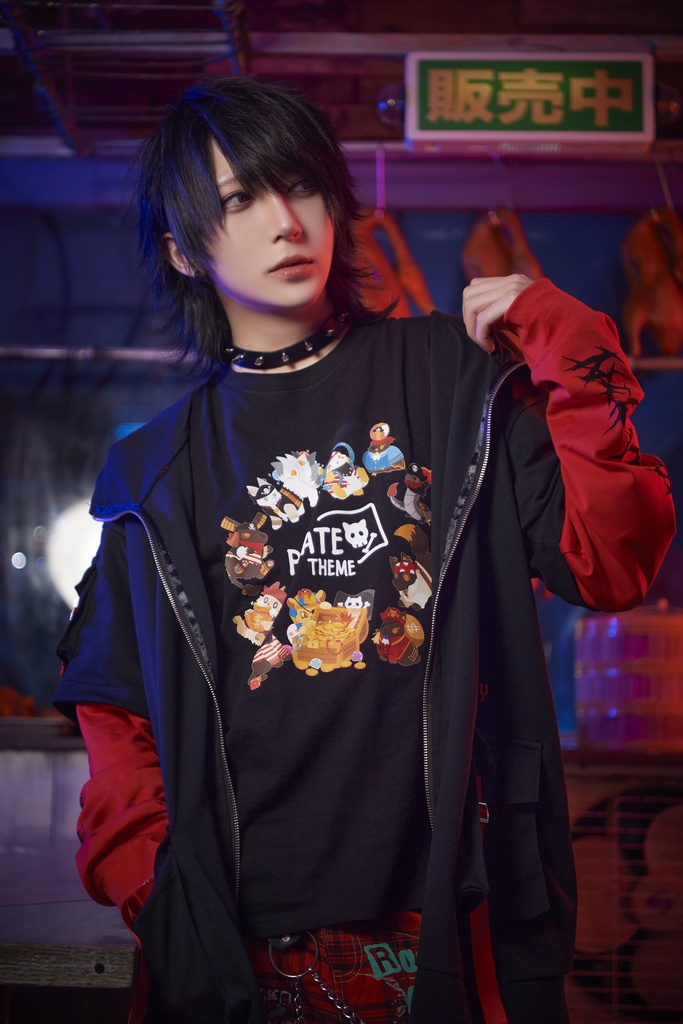 Jillpunk芝麻コラボアニメ 可愛い お宅 ニ次コン エジプト神話ベビー家族チーム マスコットモチーフプリント Oversizeオーバーサイズ 半袖 Tシャツ オリジナル メンズ レディーズ おしゃれ 男女兼用 ファッション 秋葉系