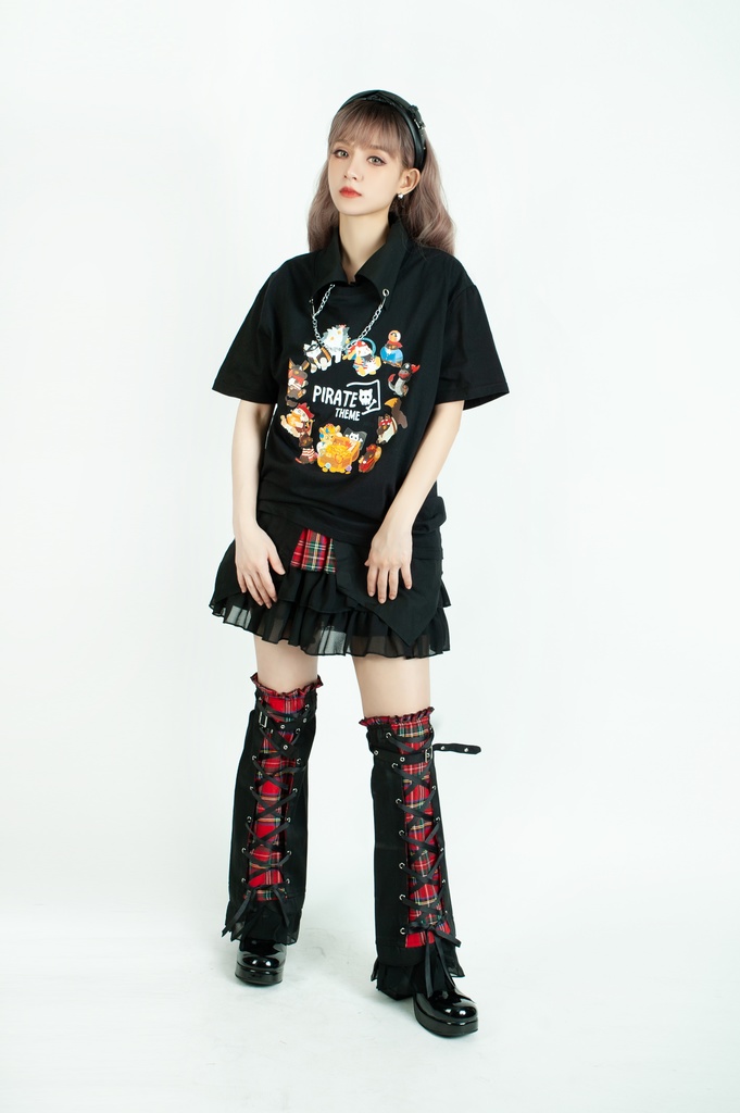 Jillpunk芝麻コラボアニメ 可愛い お宅 ニ次コン エジプト神話ベビー家族チーム マスコットモチーフプリント Oversizeオーバーサイズ 半袖 Tシャツ オリジナル メンズ レディーズ おしゃれ 男女兼用 ファッション 秋葉系