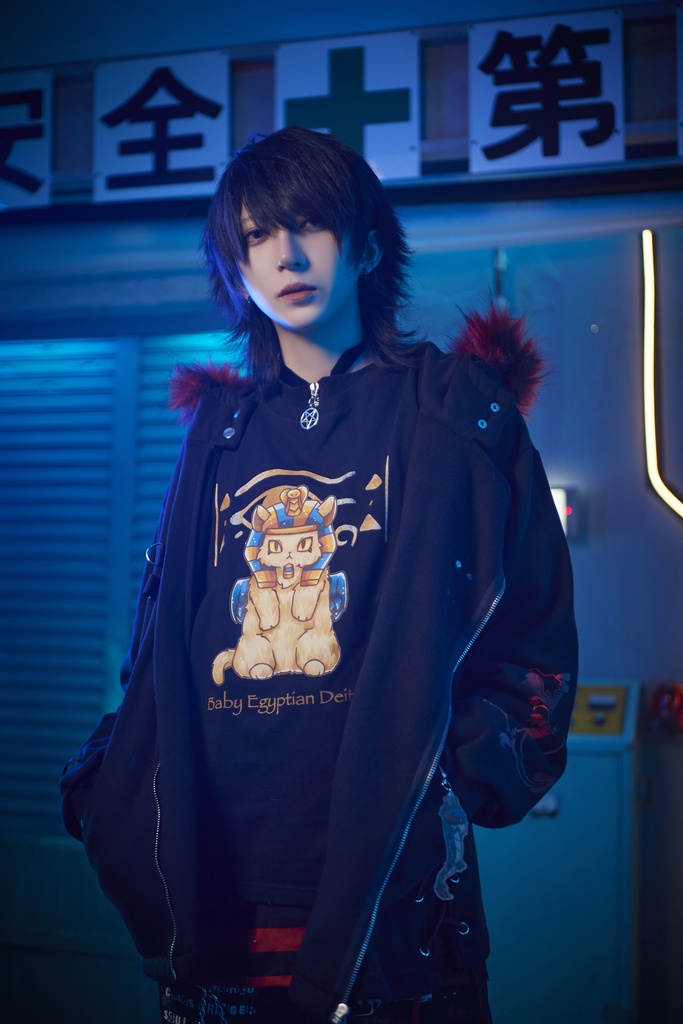 Jillpunk芝麻コラボアニメ 可愛い お宅 ニ次コン エジプト神話ベビー家族チーム マスコットモチーフプリント Oversizeオーバーサイズ 半袖 Tシャツ オリジナル メンズ レディーズ おしゃれ 男女兼用 ファッション 秋葉系