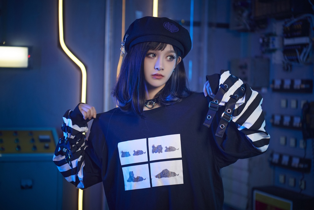 Jillpunk芝麻コラボアニメ 可愛い お宅 ニ次コン エジプト神話ベビー家族チーム マスコットモチーフプリント Oversizeオーバーサイズ 半袖 Tシャツ オリジナル メンズ レディーズ おしゃれ 男女兼用 ファッション 秋葉系