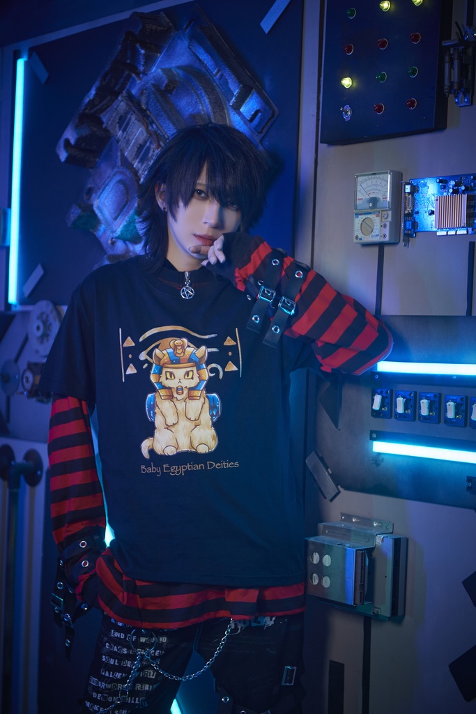 Jillpunk芝麻コラボアニメ 可愛い お宅 ニ次コン エジプト神話ベビー家族チーム マスコットモチーフプリント Oversizeオーバーサイズ 半袖 Tシャツ オリジナル メンズ レディーズ おしゃれ 男女兼用 ファッション 秋葉系