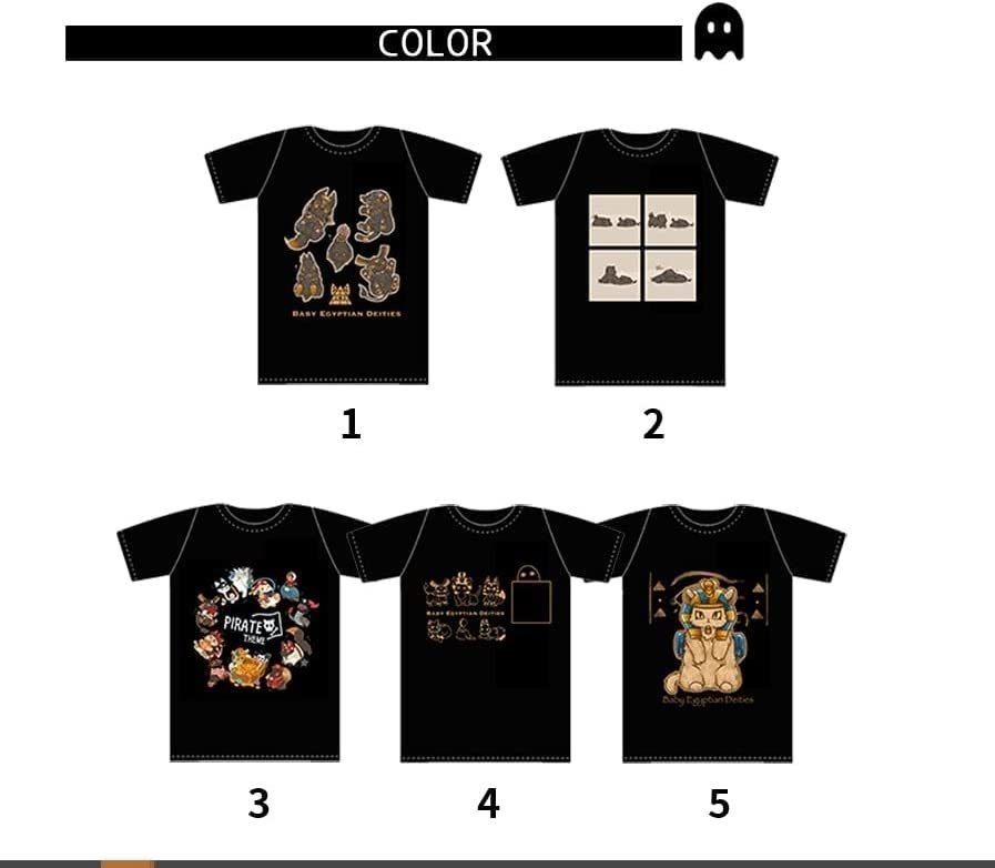 Jillpunk芝麻コラボアニメ 可愛い お宅 ニ次コン エジプト神話ベビー家族チーム マスコットモチーフプリント Oversizeオーバーサイズ 半袖 Tシャツ オリジナル メンズ レディーズ おしゃれ 男女兼用 ファッション 秋葉系