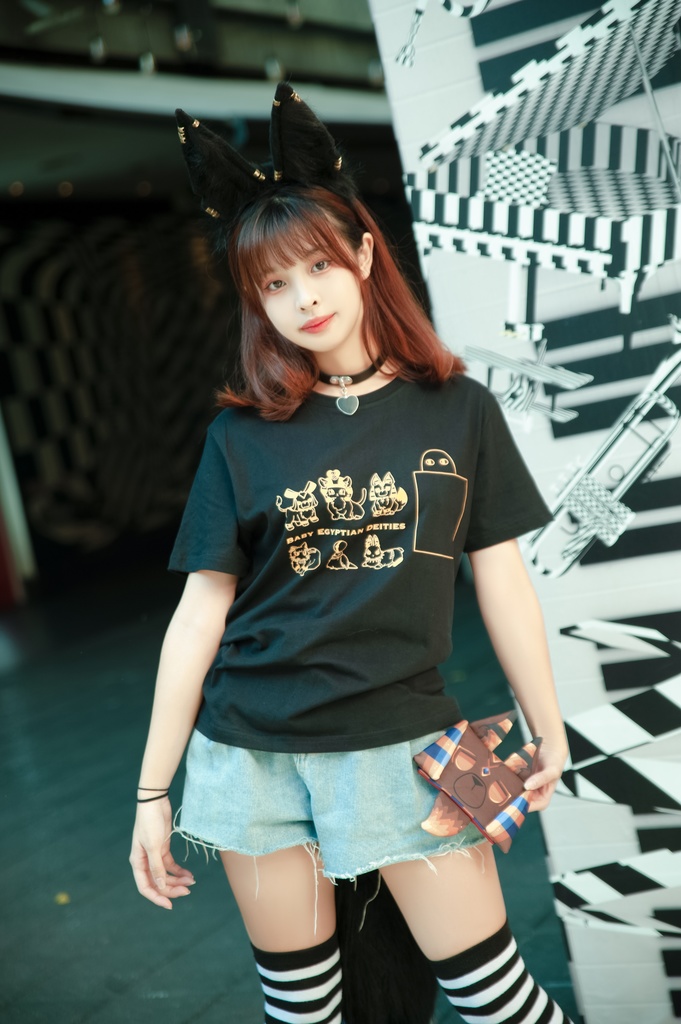 Jillpunk芝麻コラボアニメ 可愛い お宅 ニ次コン エジプト神話ベビー家族チーム マスコットモチーフプリント Oversizeオーバーサイズ 半袖 Tシャツ オリジナル メンズ レディーズ おしゃれ 男女兼用 ファッション 秋葉系