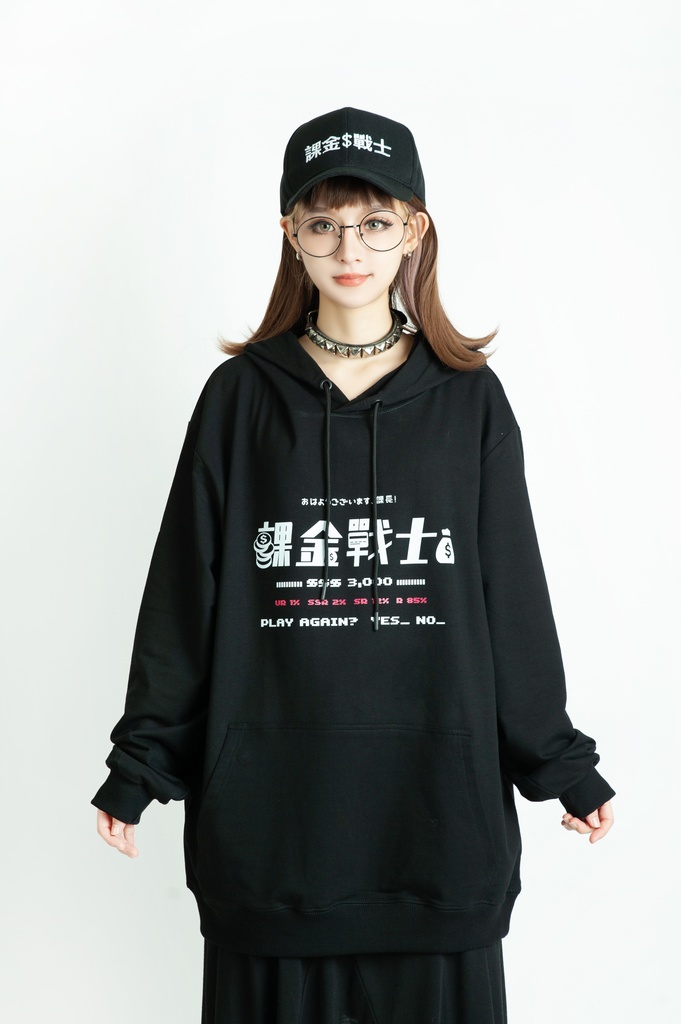 Jillpunkアニメ 二次コン 痛オタク 課金戦士2.0神選使 懐古レトロ ドット絵プリント 綿 ゆったり長袖パーカー オリジナルスタイル メンズ レディーズ おしゃれ男女兼用ファッション秋葉系カッコいい