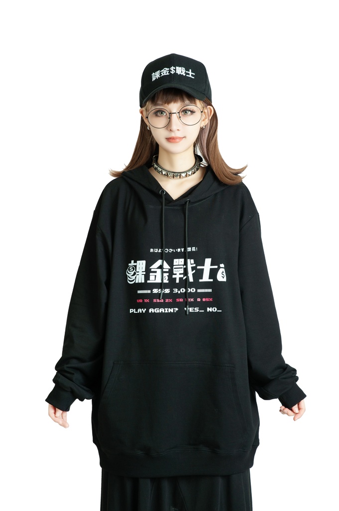 Jillpunkアニメ 二次コン 痛オタク 課金戦士2.0神選使 懐古レトロ ドット絵プリント 綿 ゆったり長袖パーカー オリジナルスタイル メンズ レディーズ おしゃれ男女兼用ファッション秋葉系カッコいい