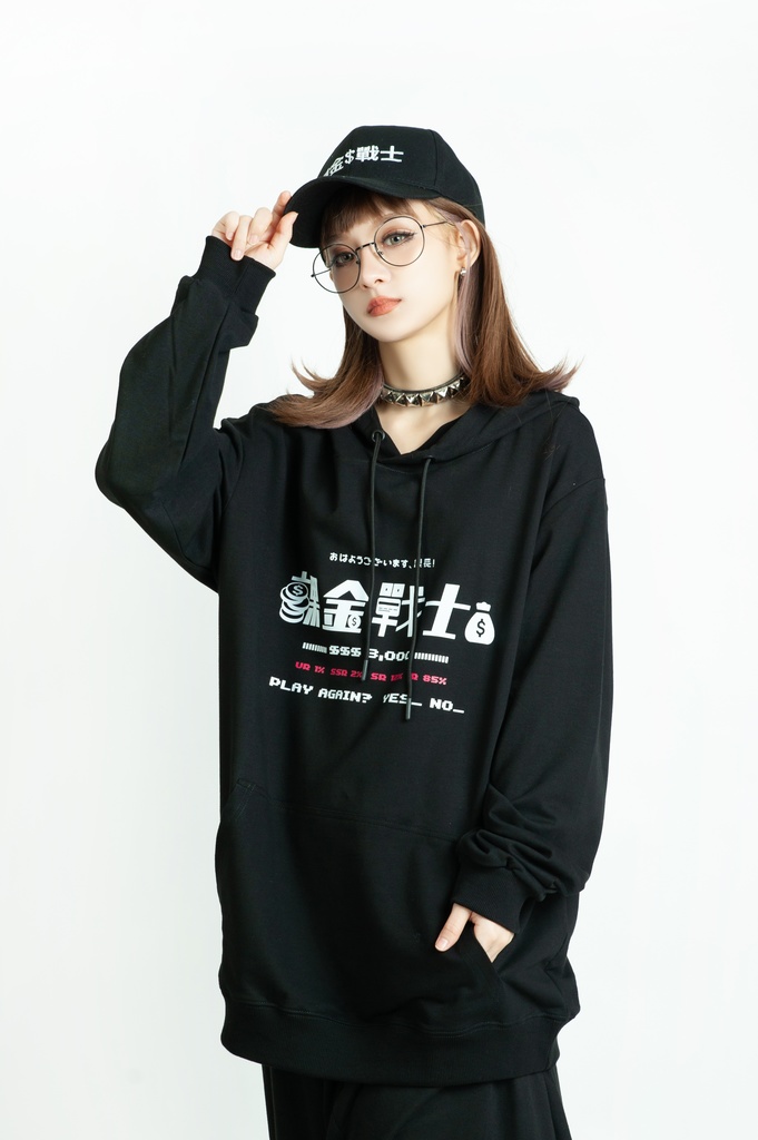 Jillpunkアニメ 二次コン 痛オタク 課金戦士2.0神選使 懐古レトロ ドット絵プリント 綿 ゆったり長袖パーカー オリジナルスタイル メンズ レディーズ おしゃれ男女兼用ファッション秋葉系カッコいい