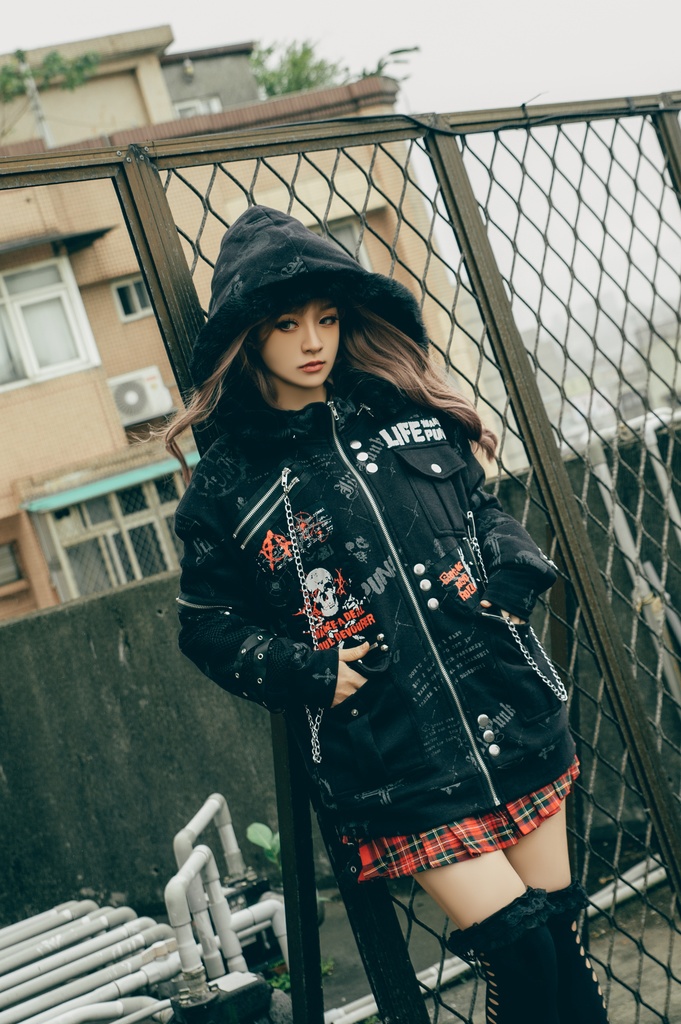 Jillpunk パンクロック バンギャ 兄系ファッション 魂の契約 ヴィンテージプリント 裏起毛 パーカーコート フェイクファー付きフード取り外し可 ジャケット 防寒 オリジナル おしゃれ男女兼用 カッコいい