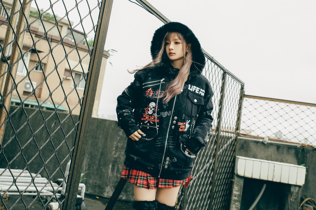 Jillpunk パンクロック バンギャ 兄系ファッション 魂の契約 ヴィンテージプリント 裏起毛 パーカーコート フェイクファー付きフード取り外し可 ジャケット 防寒 オリジナル おしゃれ男女兼用 カッコいい