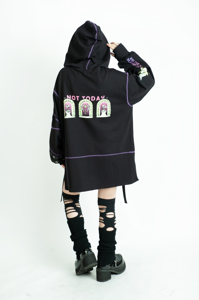 Jillpunk台湾画師三目道具屋コラボ クール系 パンクロック ダーク タロット死神 ペスト医師 ゆったり 長袖 パーカー男女兼用 レディース メンズ かっこいい オリジナル おしゃれ