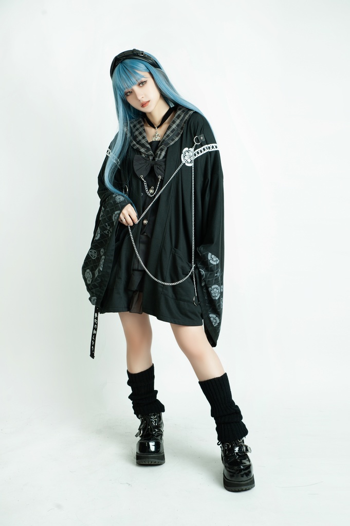 Jillpunk 和風モード 和柄 戦国武将物語 第六天魔王 織田信長 武将譚 漢字書道 鎖チェーン付き 振袖現代羽織 和装ジャケット オリジナル メンズ レディー V系 カッコいい おしゃれ 男女兼用ファッション