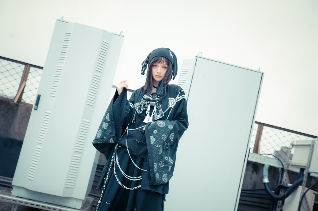 Jillpunk 和風モード 和柄 戦国武将物語 第六天魔王 織田信長 武将譚 漢字書道 鎖チェーン付き 振袖現代羽織 和装ジャケット オリジナル メンズ レディー V系 カッコいい おしゃれ 男女兼用ファッション