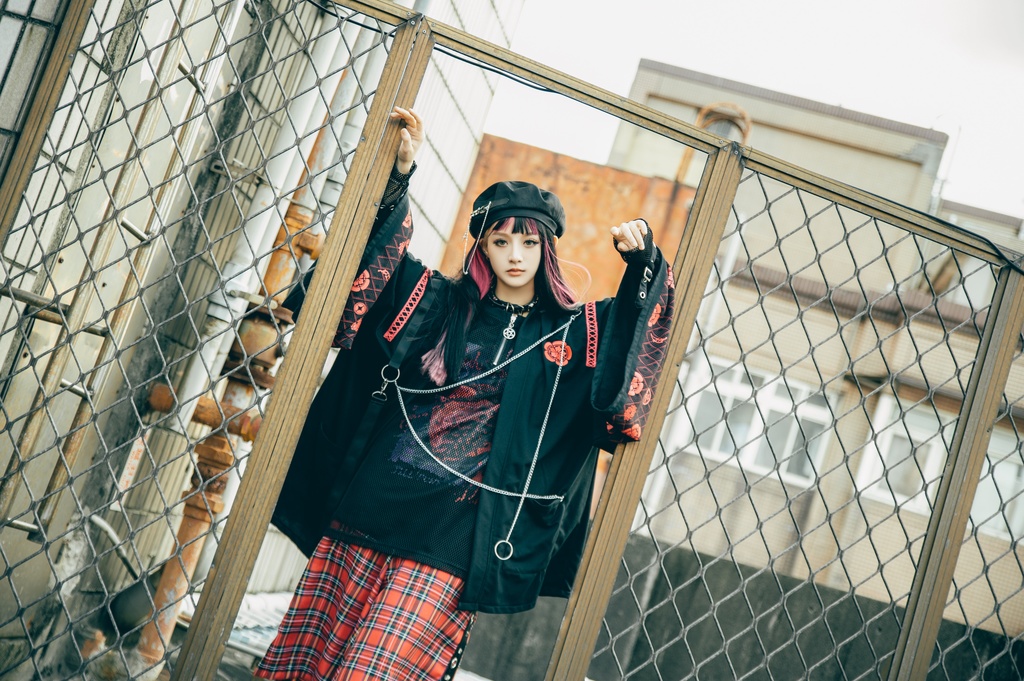 Jillpunk 和風モード 和柄 戦国武将物語 第六天魔王 織田信長 武将譚 漢字書道 鎖チェーン付き 振袖現代羽織 和装ジャケット オリジナル メンズ レディー V系 カッコいい おしゃれ 男女兼用ファッション