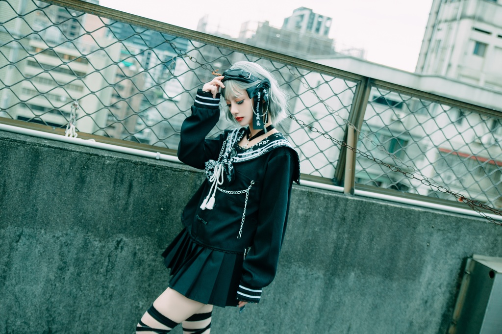 Jillpunk 和風モード 和柄 戦国武将物語 第六天魔王 織田信長 武将譚 中華風 チャイナボタン タッセル蝶ネクタイ付き 長袖 制服 セーラー服 オリジナル メンズ レディー V系 カッコいい おしゃれ 男女兼用ファッション