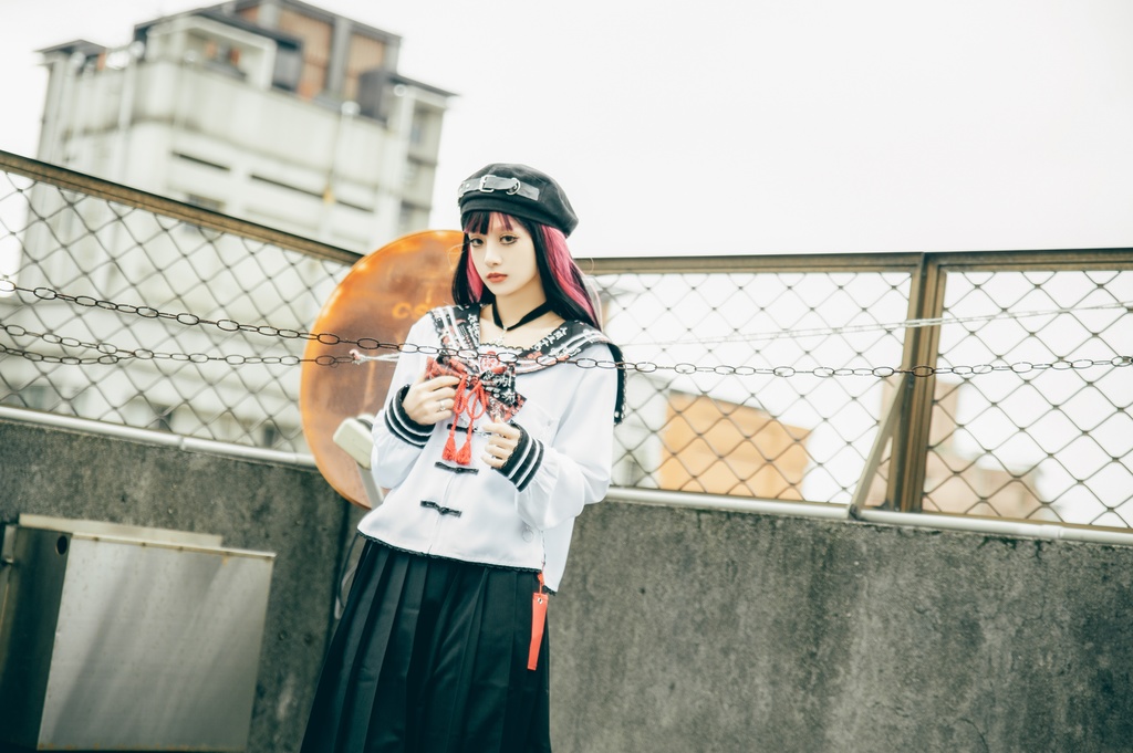 Jillpunk 和風モード 和柄 戦国武将物語 第六天魔王 織田信長 武将譚 中華風 チャイナボタン タッセル蝶ネクタイ付き 長袖 制服 セーラー服 オリジナル メンズ レディー V系 カッコいい おしゃれ 男女兼用ファッション