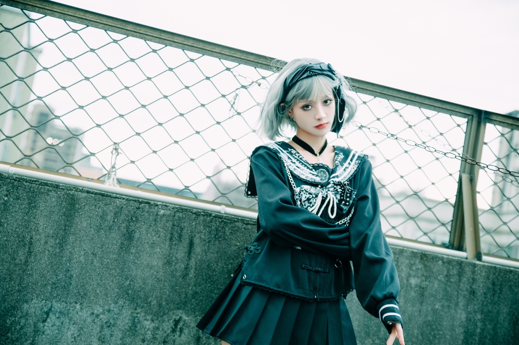 Jillpunk 和風モード 和柄 戦国武将物語 第六天魔王 織田信長 武将譚 中華風 チャイナボタン タッセル蝶ネクタイ付き 長袖 制服 セーラー服 オリジナル メンズ レディー V系 カッコいい おしゃれ 男女兼用ファッション