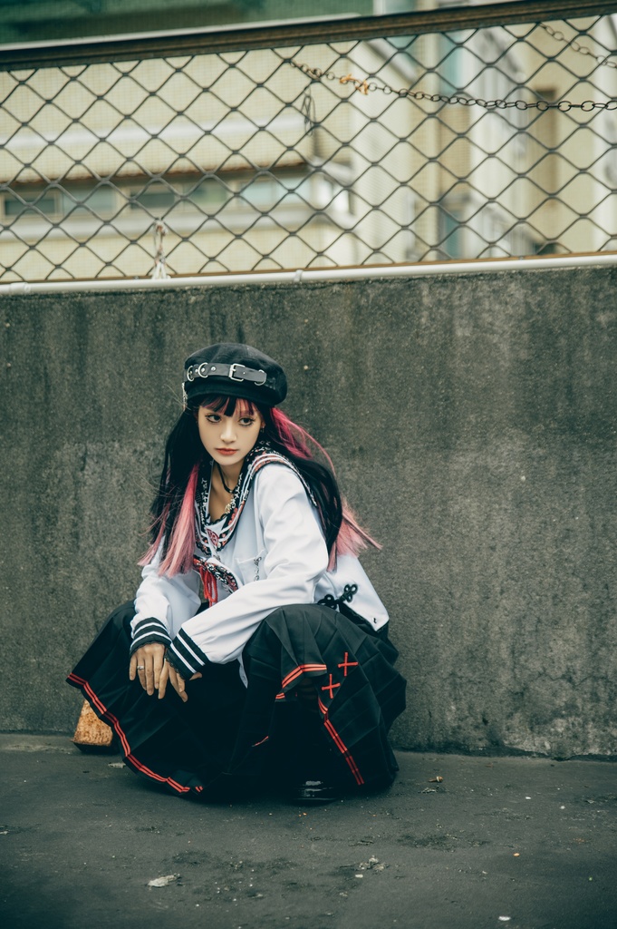 Jillpunk 和風モード 和柄 戦国武将物語 第六天魔王 織田信長 武将譚 中華風 チャイナボタン タッセル蝶ネクタイ付き 長袖 制服 セーラー服 オリジナル メンズ レディー V系 カッコいい おしゃれ 男女兼用ファッション