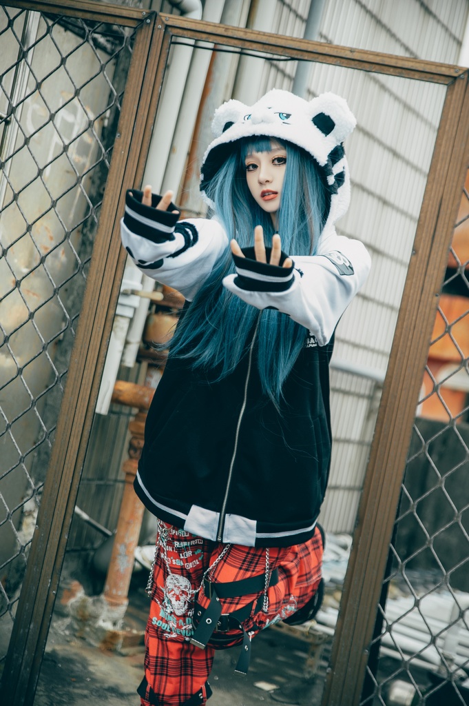 Jillpunk 原宿 萌え かわいい アメカジルック 福神白虎 虎耳 フリースフード付き 裏起毛 スカジャンジャケット パーカー オリジナル ヤンデレ 可愛い おしゃれ男女兼用ファッション秋葉系