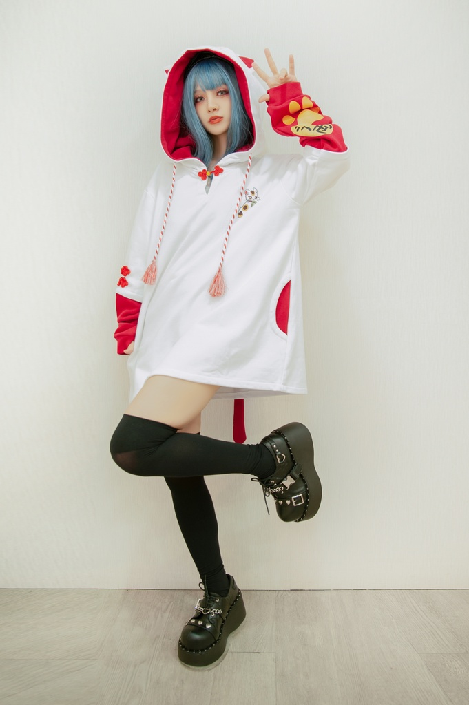 Jillpunk和風モード 芝麻コラボ 夢カワ かわいい 猫系 萌え 大黒天ネコ 招き猫 銭貨タッセル付き 猫耳 ゆったり 長袖 パーカー オリジナル メンズ レディーズ おしゃれ 男女兼用 ファッション 秋葉系 可愛い