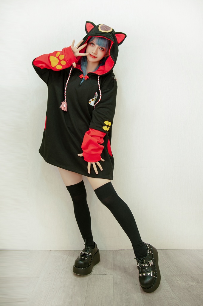 Jillpunk和風モード 芝麻コラボ 夢カワ かわいい 猫系 萌え 大黒天ネコ 招き猫 銭貨タッセル付き 猫耳 ゆったり 長袖 パーカー オリジナル メンズ レディーズ おしゃれ 男女兼用 ファッション 秋葉系 可愛い