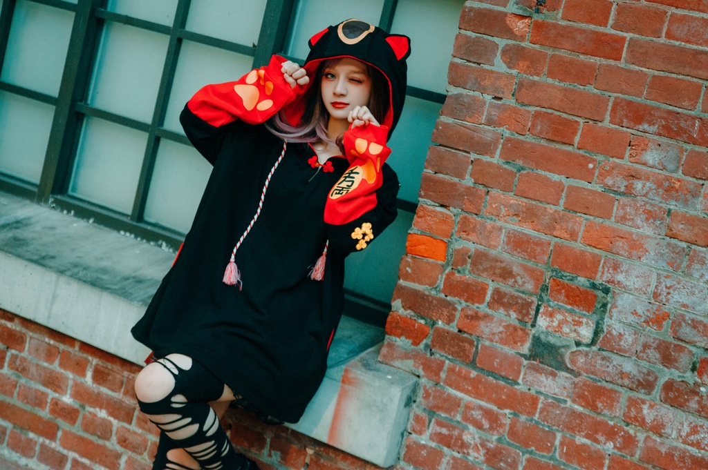 Jillpunk和風モード 芝麻コラボ 夢カワ かわいい 猫系 萌え 大黒天ネコ 招き猫 銭貨タッセル付き 猫耳 ゆったり 長袖 パーカー オリジナル メンズ レディーズ おしゃれ 男女兼用 ファッション 秋葉系 可愛い