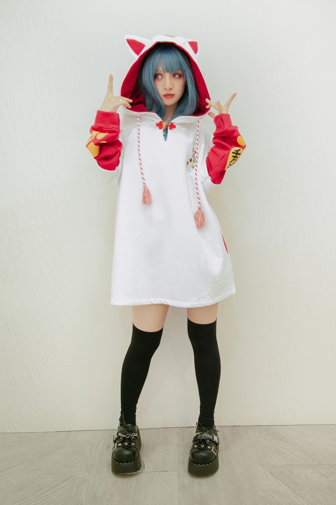 Jillpunk和風モード 芝麻コラボ 夢カワ かわいい 猫系 萌え 大黒天ネコ 招き猫 銭貨タッセル付き 猫耳 ゆったり 長袖 パーカー オリジナル メンズ レディーズ おしゃれ 男女兼用 ファッション 秋葉系 可愛い