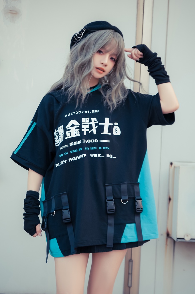 Jillpunkアニメ 二次コン 痛オタク 課金戦士 猫課長 懐古レトロ ドット絵 顔文字プリント 綿 ゆったり 猫耳半袖パーカー オリジナルスタイル メンズ レディーズ おしゃれ 男女兼用 ファッション 秋葉系 可愛い