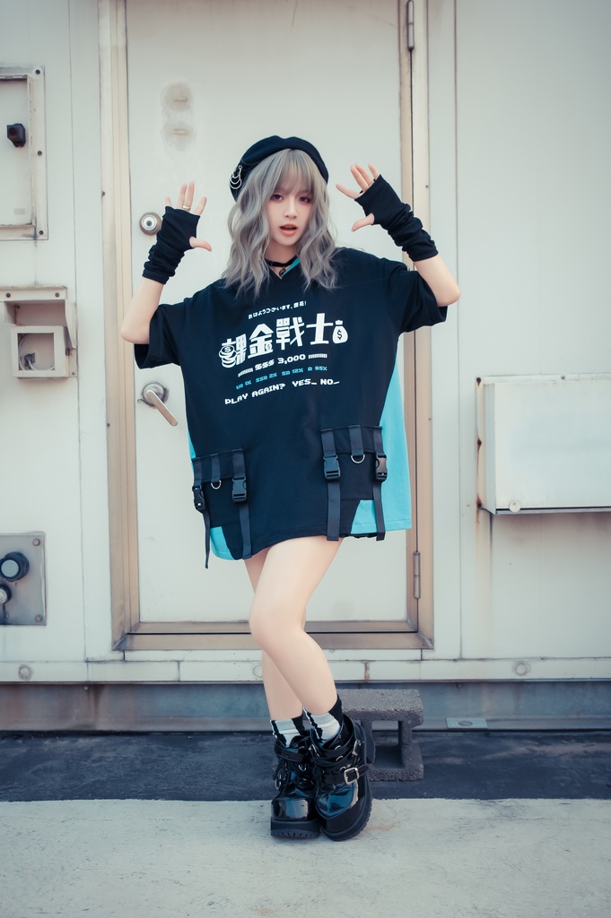 Jillpunkアニメ 二次コン 痛オタク 課金戦士 猫課長 懐古レトロ ドット絵 顔文字プリント 綿 ゆったり 猫耳半袖パーカー オリジナルスタイル メンズ レディーズ おしゃれ 男女兼用 ファッション 秋葉系 可愛い