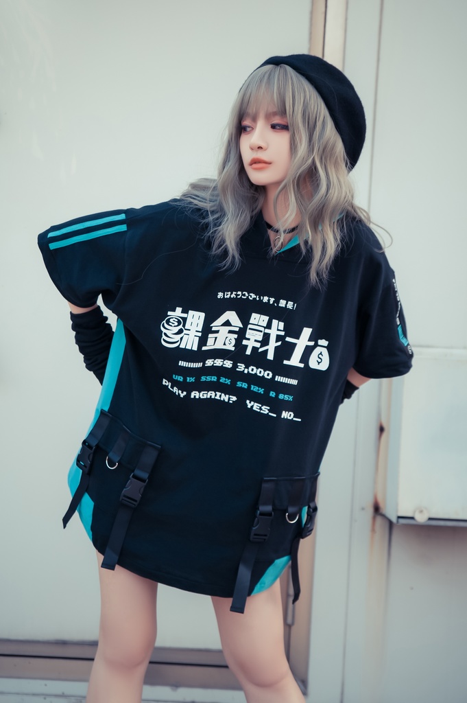 Jillpunkアニメ 二次コン 痛オタク 課金戦士 猫課長 懐古レトロ ドット絵 顔文字プリント 綿 ゆったり 猫耳半袖パーカー オリジナルスタイル メンズ レディーズ おしゃれ 男女兼用 ファッション 秋葉系 可愛い