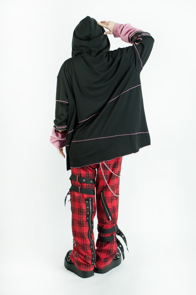 Jillpunk 地雷系 ダーク 病みかわ 派手かわ 原宿ファッション ゾンビガール 取り外し可能袖 ゆったり 飾り縫い 半袖 パーカーオリジナル 可愛い おしゃれ 男女兼用 秋葉系