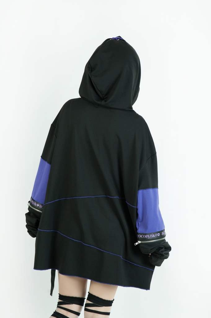 Jillpunk 地雷系 ダーク 病みかわ 派手かわ 原宿ファッション ゾンビガール 取り外し可能袖 ゆったり 飾り縫い 半袖 パーカーオリジナル 可愛い おしゃれ 男女兼用 秋葉系