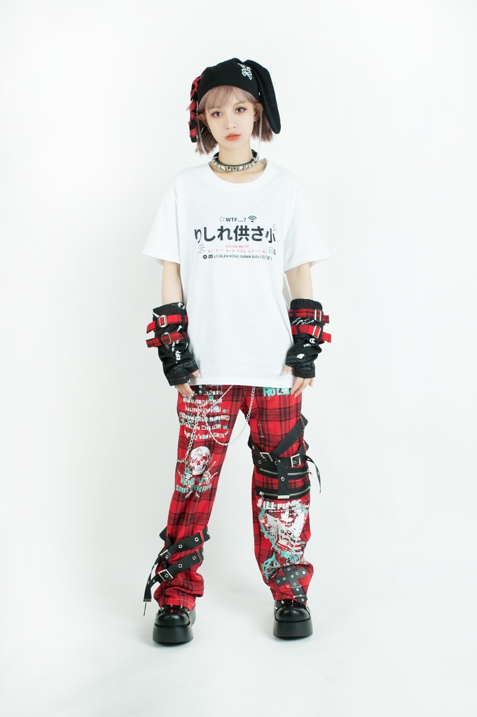 Jillpunk 二次コン 偽日本語 りしれ供さ小=いい加減しなさい 超かわいい お宅 顔文字 仮名漢字プリント ゆったり 100%綿 半袖Tシャツ オリジナル メンズ レディー おしゃれ大きいサイズ男女兼用ファッション秋葉系