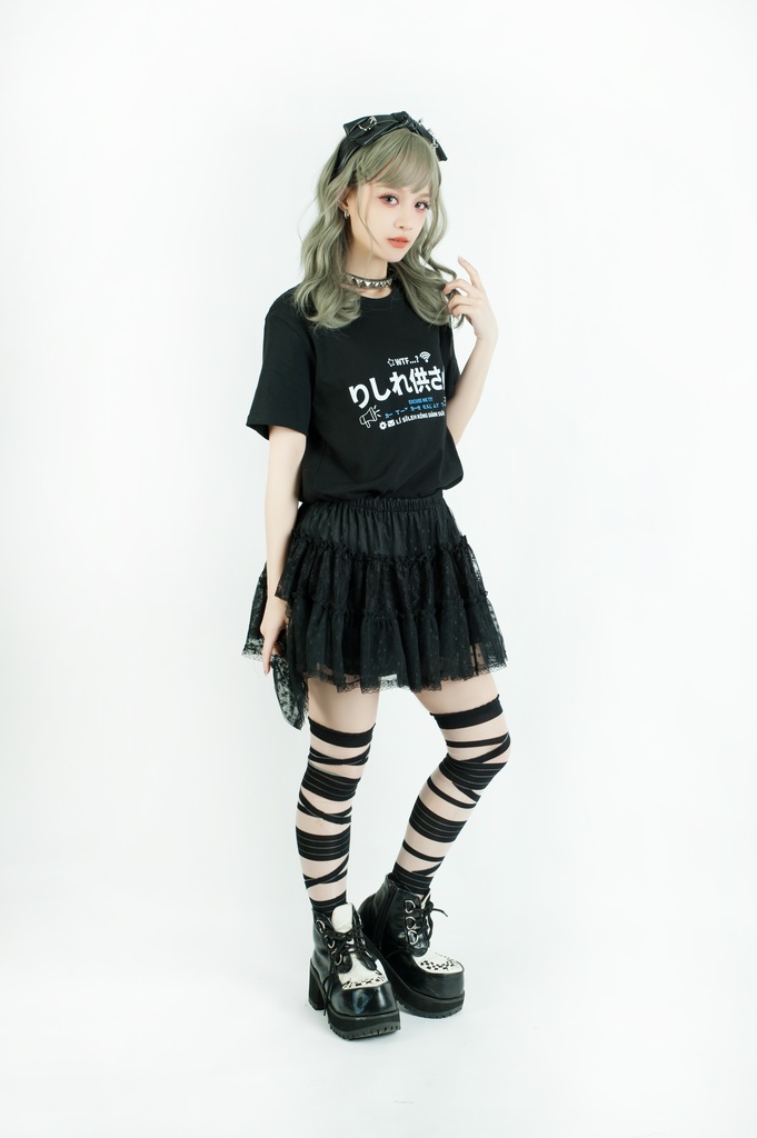 Jillpunk 二次コン 偽日本語 りしれ供さ小=いい加減しなさい 超かわいい お宅 顔文字 仮名漢字プリント ゆったり 100%綿 半袖Tシャツ オリジナル メンズ レディー おしゃれ大きいサイズ男女兼用ファッション秋葉系